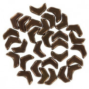 Chevron Duo Beads 10x4mm - Jet bronze